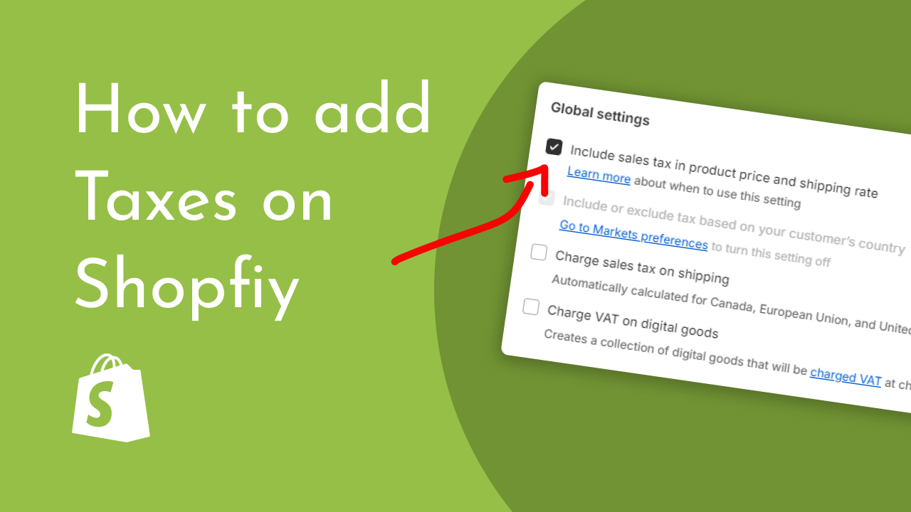 how to add taxes on Shopfiy