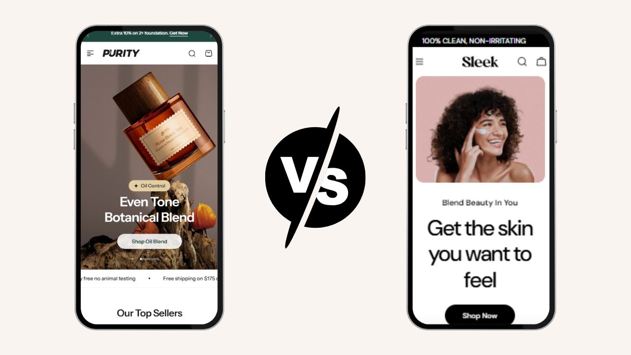 Purity vs Sleek: Which Shopify Theme Suits You Best?