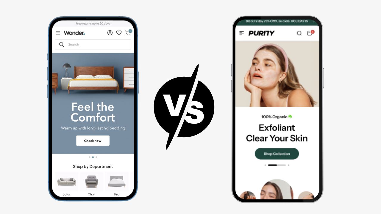 Purity vs Wonder: Best Shopify Theme for Your Store?
