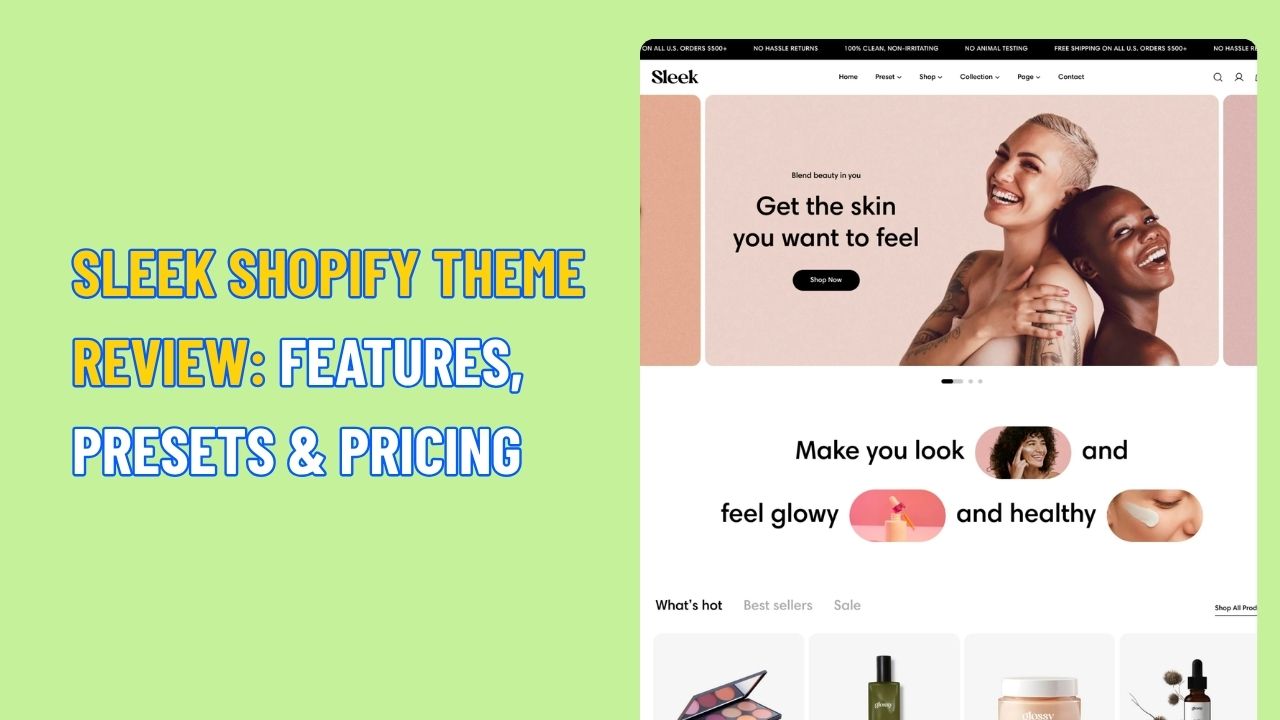 Sleek Shopify Theme Review: Features, Presets & Pricing