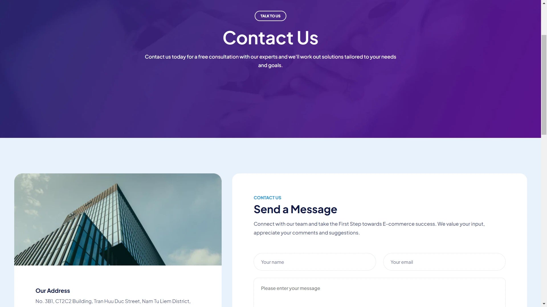 Create Contact Us page