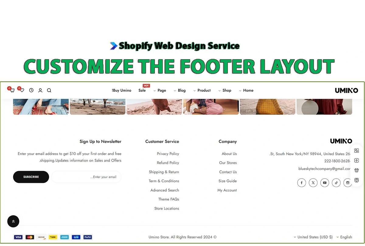 Design/Customize/Edit the footer layout