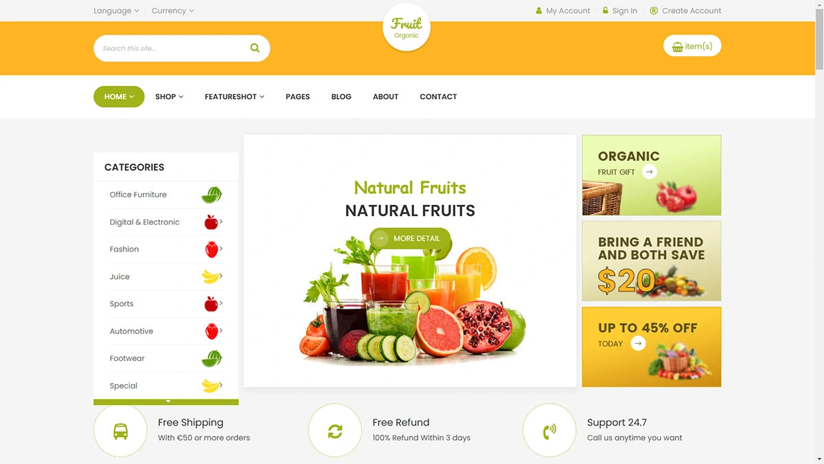 Fruit Shop Magento 2 Theme - Demo 11