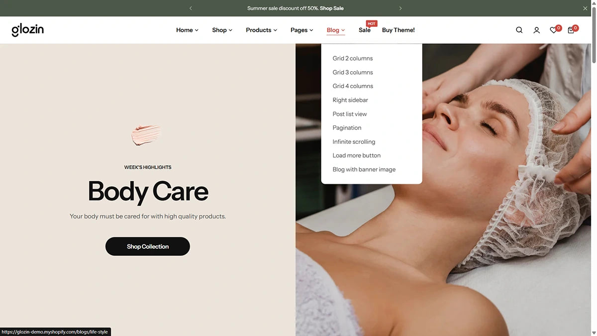 Glozin theme – Cosmetic - Img 1