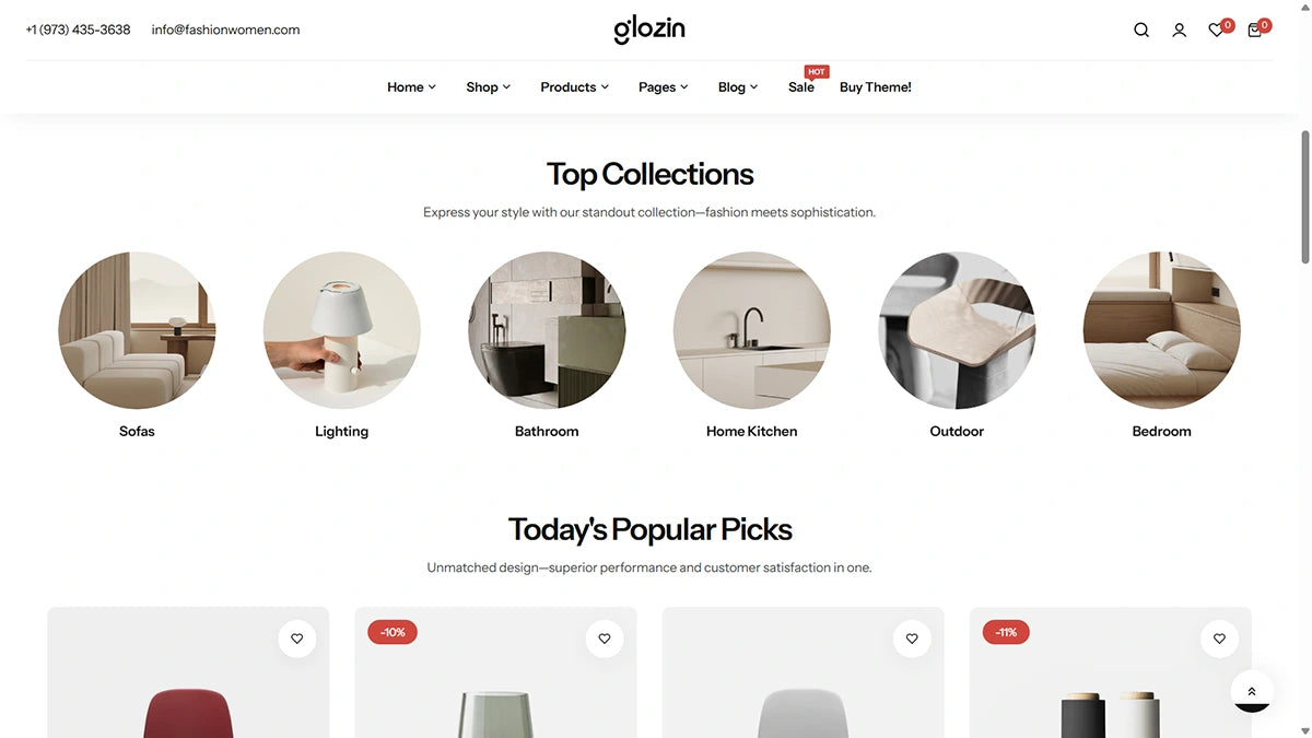 Glozin theme – Home Decor | Furniture & Home Living