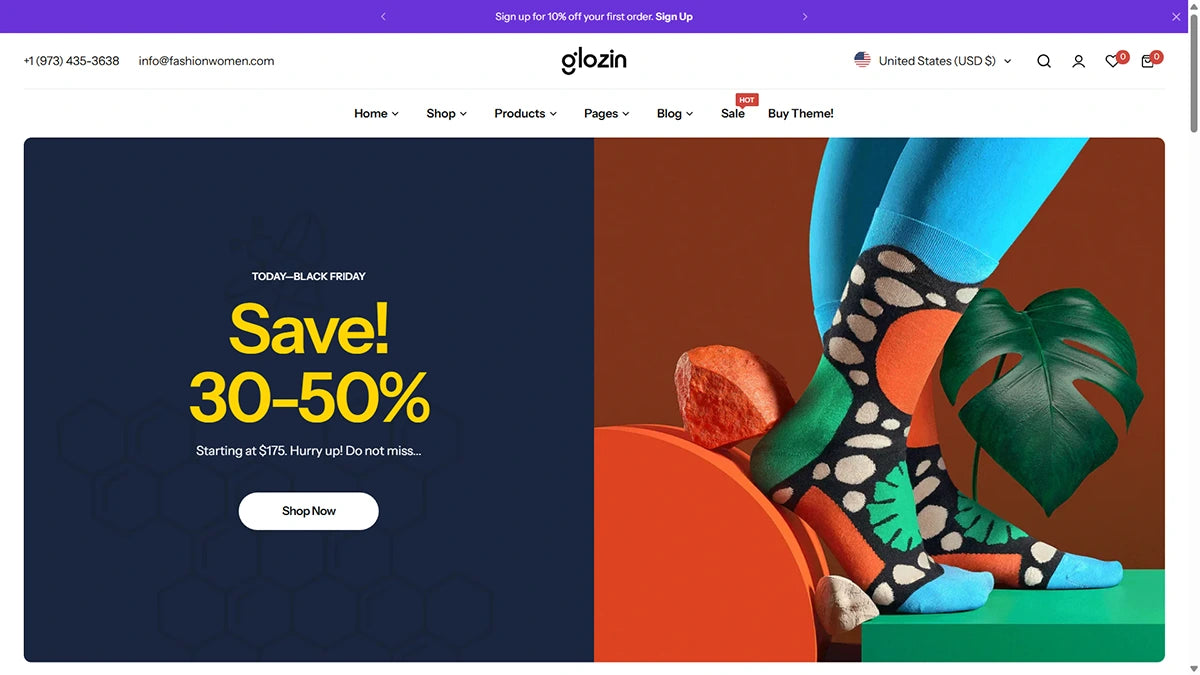 Glozin theme – Sock - Img 1