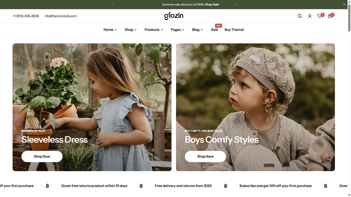 Glozin theme – Tiny Outfits - Img 1